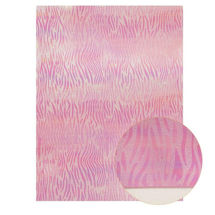 Glittering Pink Snake Print Faux Leather Craft Sheets for Creative Projects