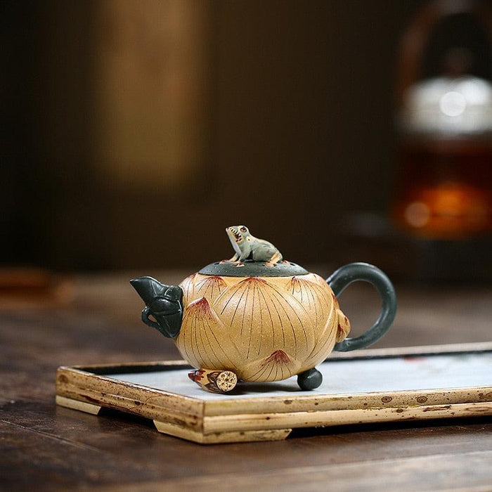 Elegant Purple Clay Frog Lotus Yixing Tea Set: Elevate Your Tea Rituals with Customizable Options