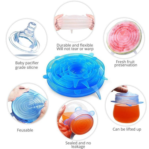 Versatile Silicone Food Storage Lid Set - Eco-Friendly Preservation Solution