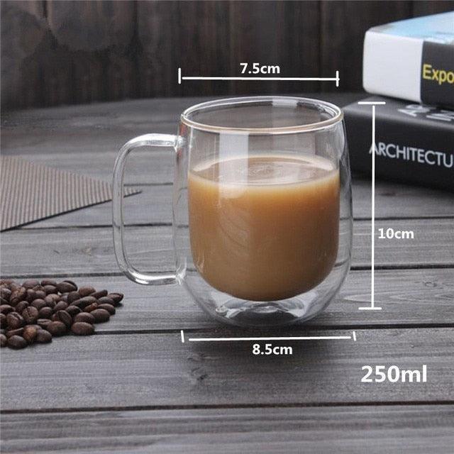 Sleek Double-Wall Insulated Glass Mug for Elevated Drink Enjoyment