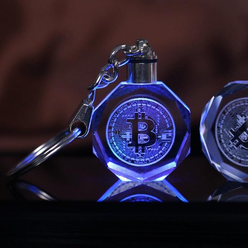 Crypto Glow: The Stylish LED Crystal Keychain for Cryptocurrency Fans