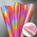 Vibrant Holographic Rainbow PU Leather Craft Sheets - Creative Spark