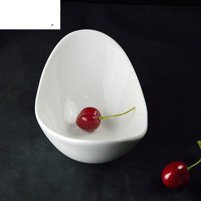 Luxurious Gold Ingot Design Ceramic Salad Bowl Set - Elegant White Dining Essentials