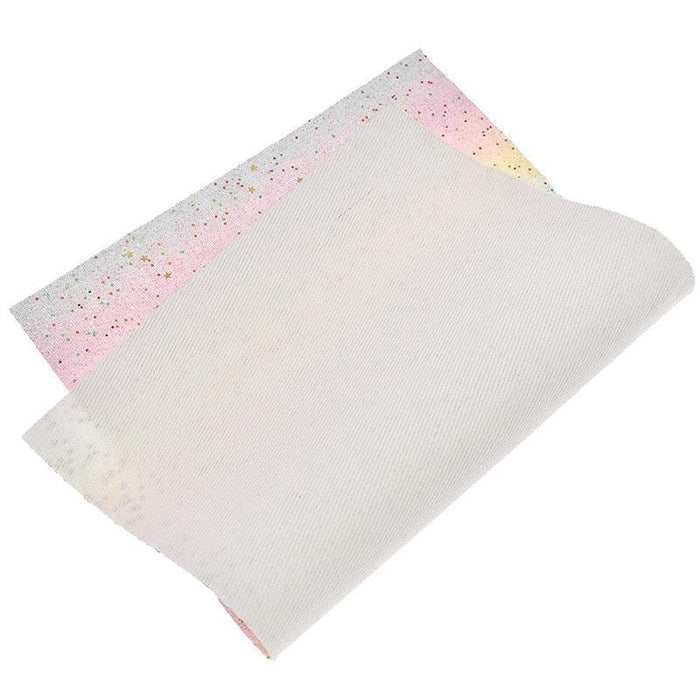 Rainbow Glitter A4 PU Leather Crafting Fabric - Sparkling Elegance and Vibrant Appeal