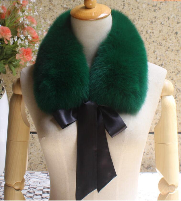 Elegant Winter Chic Raccoon Dog Fur Ribbon Stole