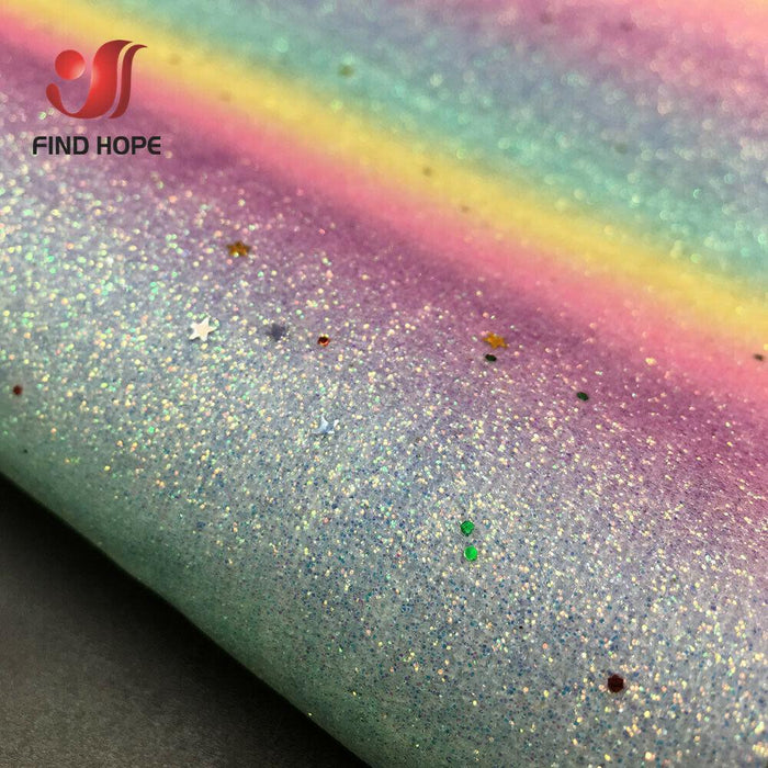 Iridescent Rainbow Sparkle Fabric Sheets - Perfect for Creative DIY Projects