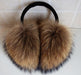 Luxurious Oversized Raccoon Fur Earmuffs for Ultimate Winter Elegance