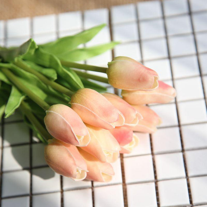 Real Touch PU Tulips Bouquet - Set of 31 Mini Silk Flowers