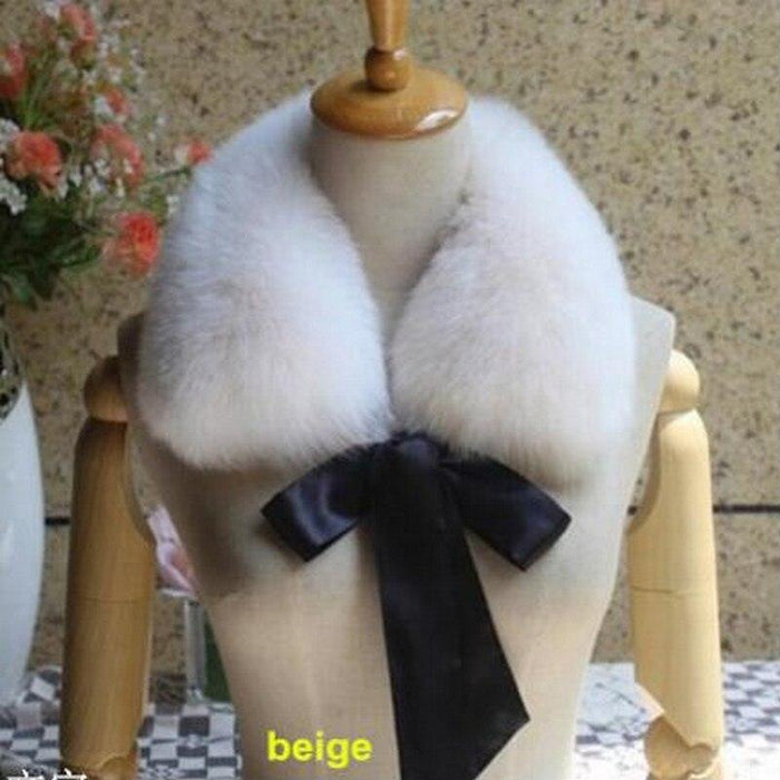 Elegant Winter Chic Raccoon Dog Fur Ribbon Stole