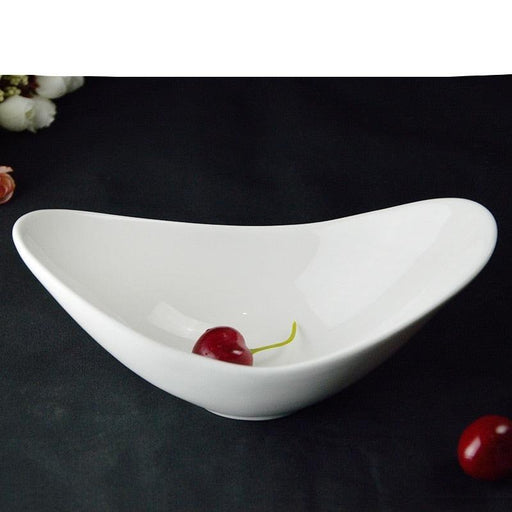 Luxurious Gold Ingot Design Ceramic Salad Bowl Set - Elegant White Dining Essentials