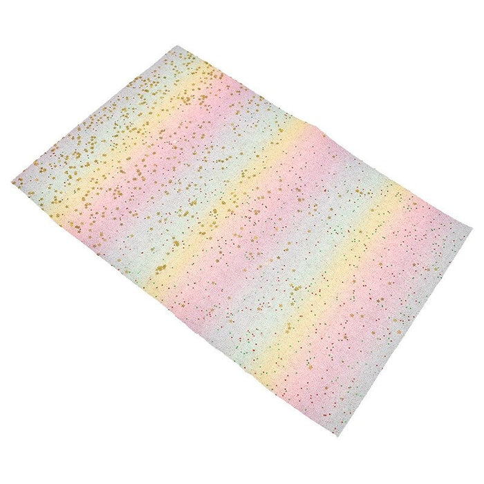 Rainbow Sparkle PU Leather for Creative DIY Projects