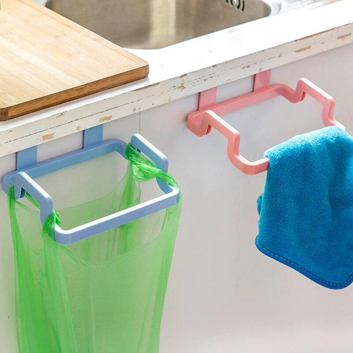 Effortless Over-The-Door Kitchen Organizer: Versatile Plastic Rack for Towels and More