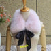 Luxurious Raccoon Dog Fur Ribbon Stole for Winter Elegance