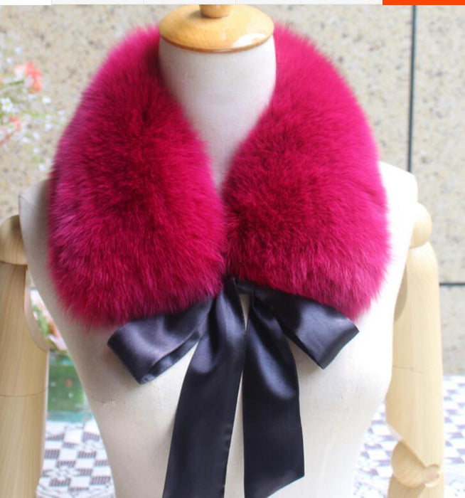 Elegant Winter Chic Raccoon Dog Fur Ribbon Stole