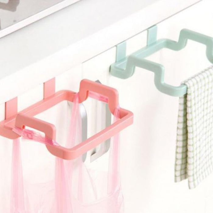 Effortless Over-The-Door Kitchen Organizer: Versatile Plastic Rack for Towels and More