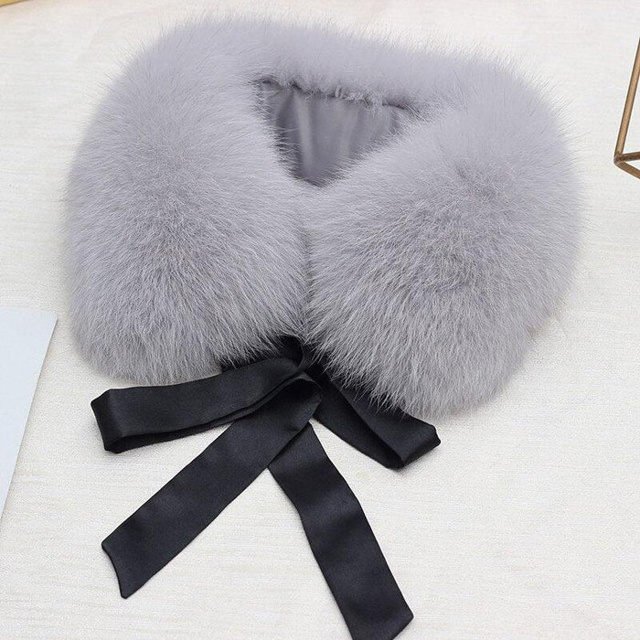 Elegant Winter Chic Raccoon Dog Fur Ribbon Stole