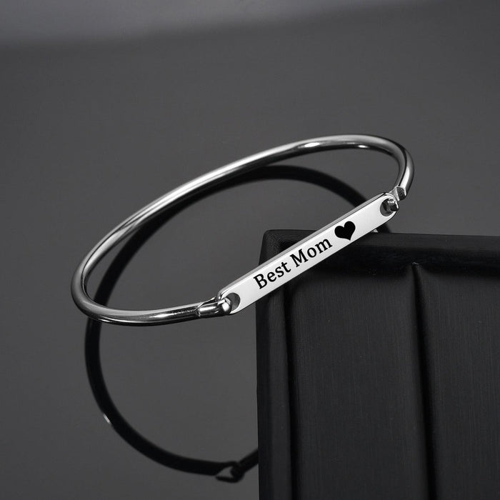 Personalized Elegance Engraved Stainless Steel Bracelet - A Cherished Memory