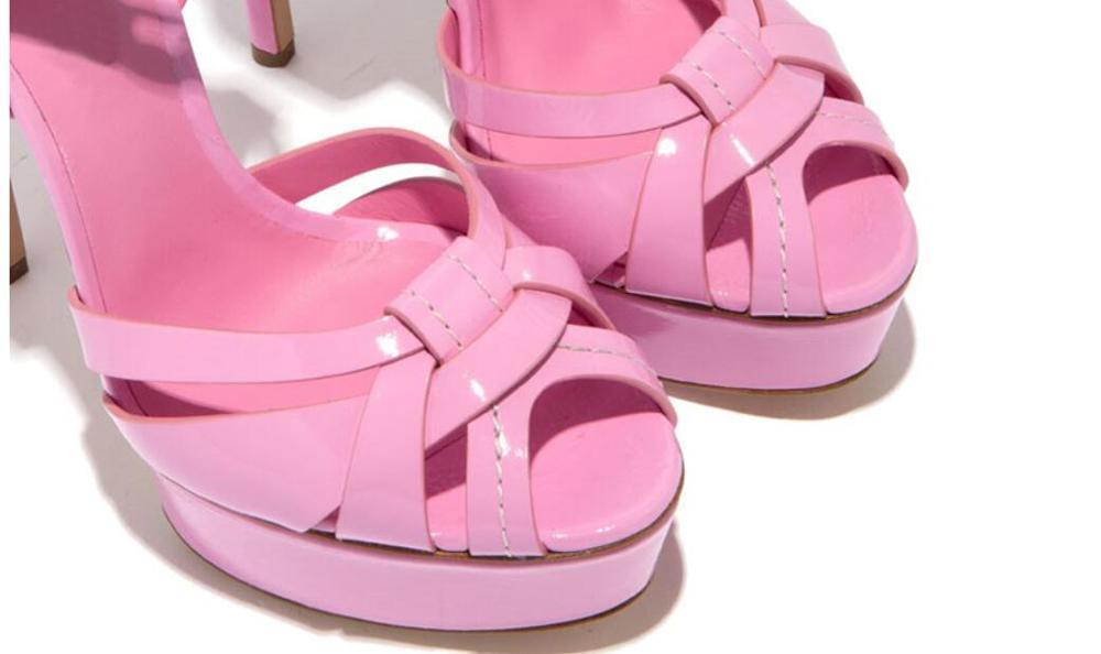 Chic Pink Beaded T-Strap Platform Heels: Your Summer Statement Piece for Elegant Nights