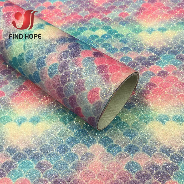 Rainbow Iridescent Chunky Glitter Fabric Sheets for Vibrant DIY Crafts