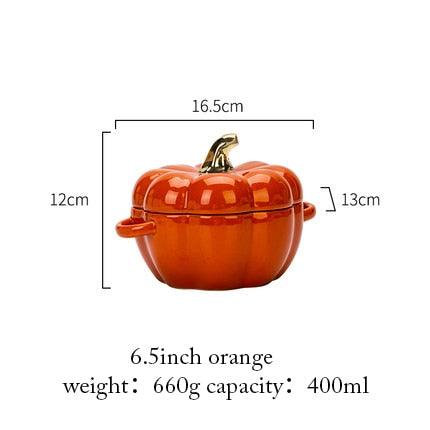 Whimsical Pumpkin-Shaped Ceramic Bowl Set - Stylish Tableware for Salads and Breakfast Cereals