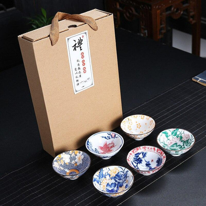 Elegant Blue and White Chinese Porcelain Tea Bowl Set - Ideal for Enjoying Puer Tea