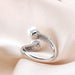 Pearl and Zircon Double Sterling Silver Ring - Elegance and Charm