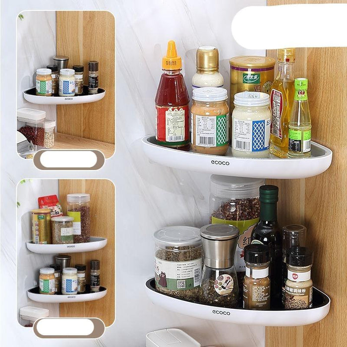 Snap-Up Corner Shelf Organizer with Integrated Shampoo Caddy