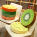 Fruit Frenzy Plush Cushion Collection - Watermelon, Kiwi, Lemon Decorative Set