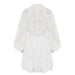 Sophisticated White Patchwork Embroidered Dress for Ladies