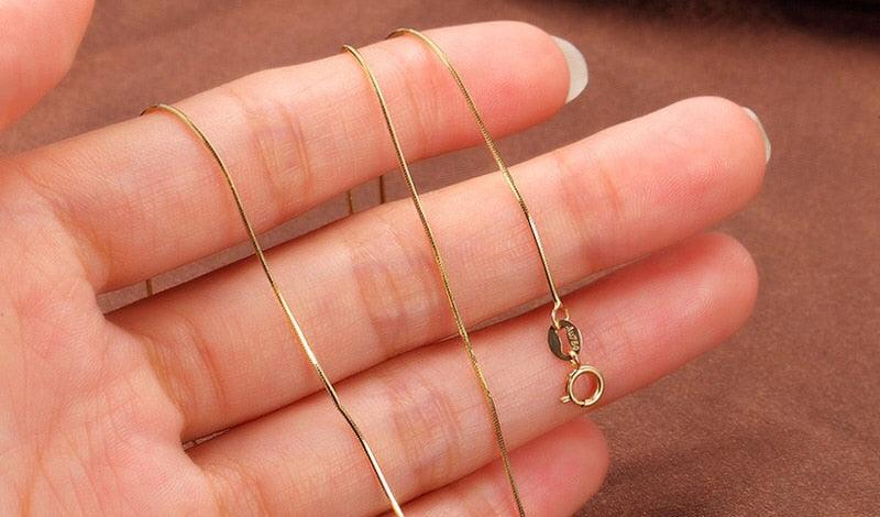 Golden Plated 1mm Snake Chain Necklace - Exquisite 925 Silver Jewelry