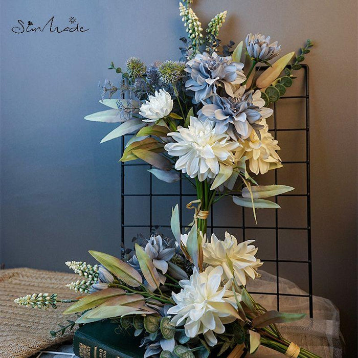 Luxurious Silk Dahlia Floral Display for Elegant Home Décor