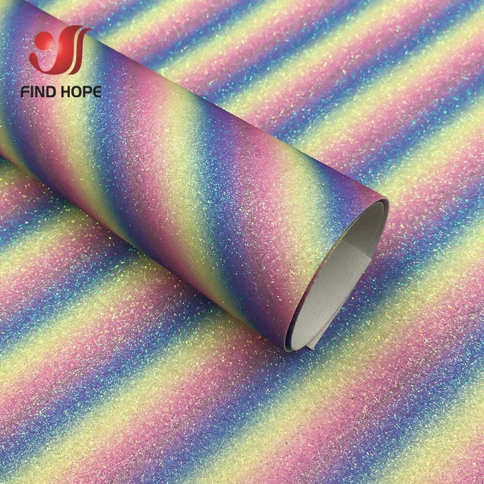 Rainbow Iridescent Chunky Glitter Fabric Sheets for Vibrant DIY Crafts