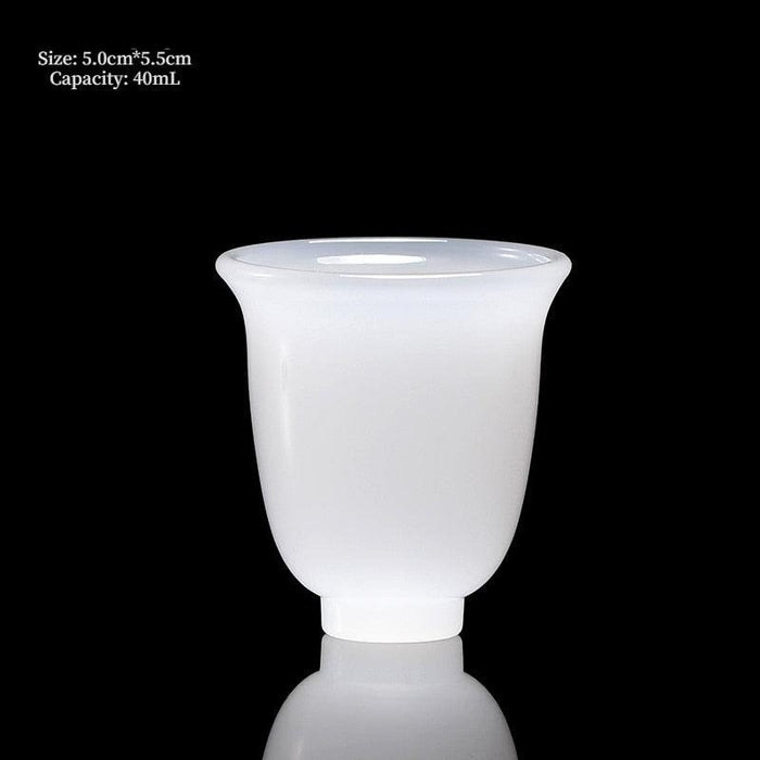 Opulent Handcrafted Jade Porcelain Tea Cup - Personalized Elegance
