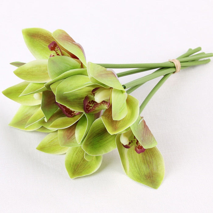 6-Piece Realistic Artificial Butterfly Orchid Flower Bouquet Set