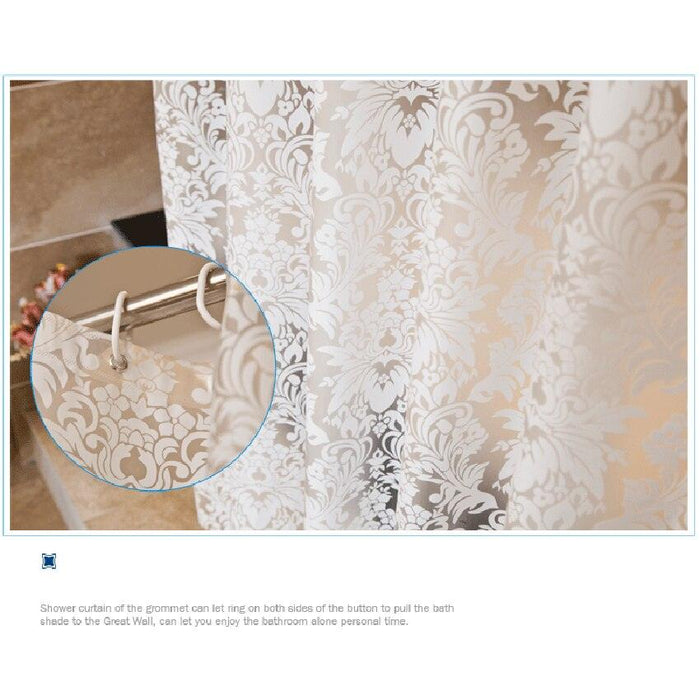 Floral Elegance Waterproof PEVA Shower Curtain Set with Various Size Choices
