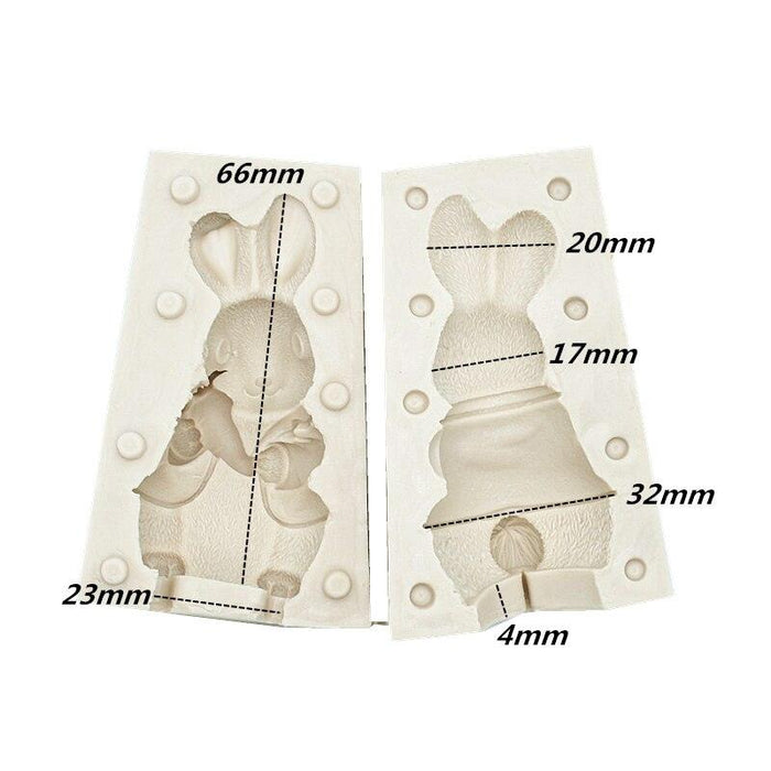 3D Bunny Silicone Mold Kit for Baking and Chocolate Crafting