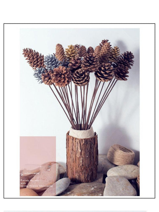 Dried Pine Cone and Floral Arrangement for Chic Nordic Home Styling - Seasonal Festive Decor