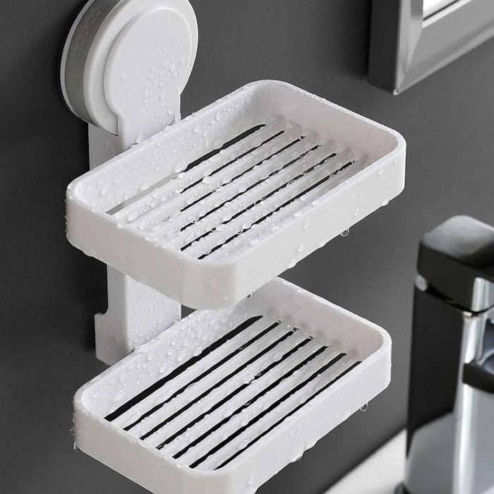 Wall-Mounted Soap Dish with Advanced Drainage Feature