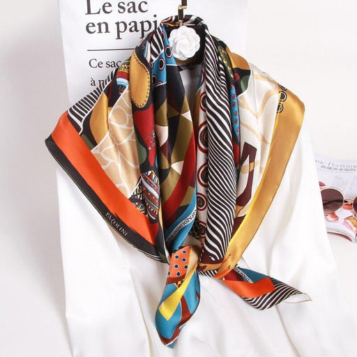 Elegant Floral Silk Christmas Scarf for Women - Luxurious Neck Wrap Accessory