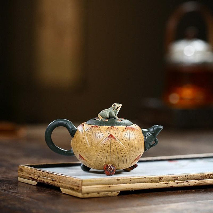 Elegant Purple Clay Frog Lotus Yixing Tea Set: Elevate Your Tea Rituals with Customizable Options