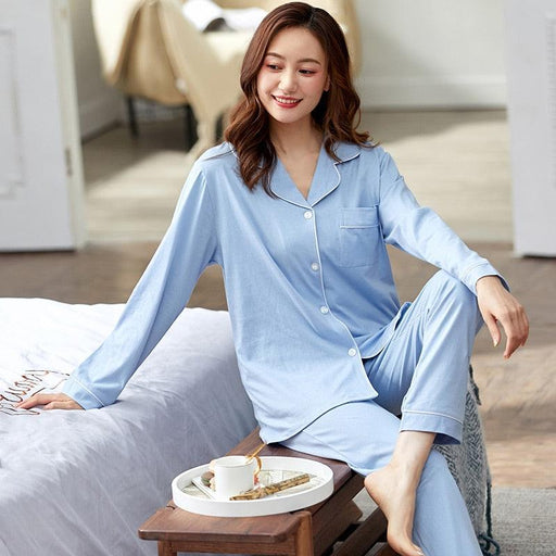 Spring Green Cotton Pajama Set for Women - Premium Comfort Loungewear