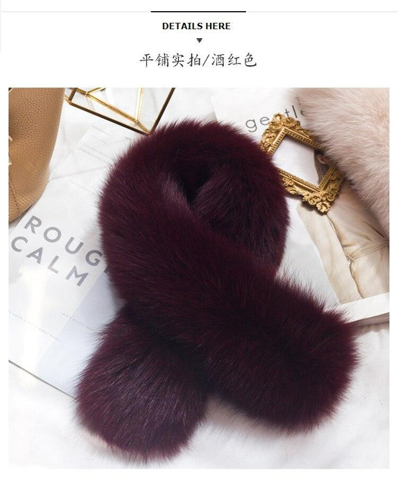 Luxurious Fox Fur and Wool Scarf Collar - Elevate Your Winter Style with Opulence