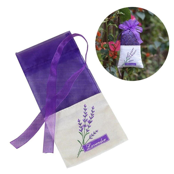 Embroidered Lavender Aromatherapy Pouch for Jewelry and Herb Storage