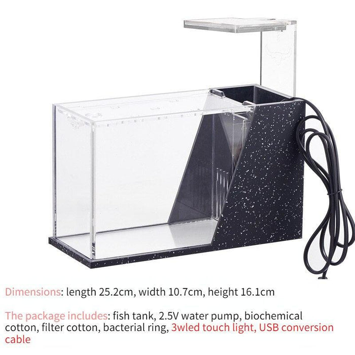 Desktop Eco-Friendly Fish Tank with Touch Dimming Lighting