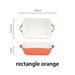 Colorful Ceramic Bakeware Set with Ergonomic Handles in Blue and Orange