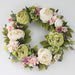 Elegant Peony Silk Flower Wreath with Rattan Accents - Perfect for Home Decor