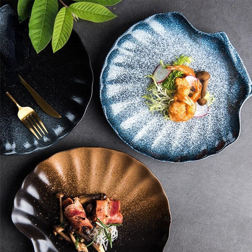 Japanese Artisanal Ceramic Plate Set with Intricate Designs for Sophisticated Dining