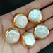 5-Piece Bundle of Luxurious White Coin Pearl Beads for Jewelry Crafting