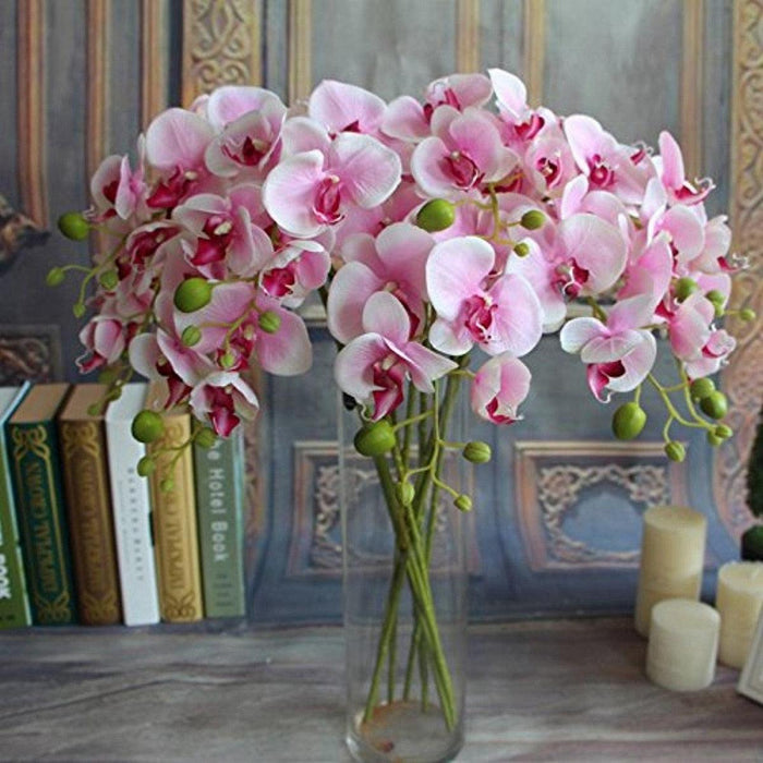 Eternal Charm Silk Orchid and Rose Bouquet - Lifelike Floral Beauty