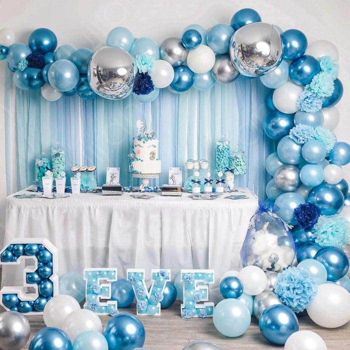 Elegant Blue Macaron Balloon Arch Kit - Transform Your Celebrations with Luxurious Style